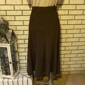 Elegant Women's Brown Midi Skirt